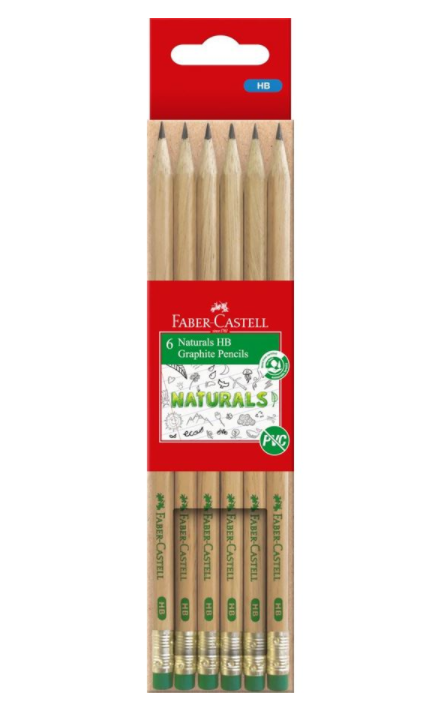 Naturals Graphite Pencils HB pack of 6 Logo