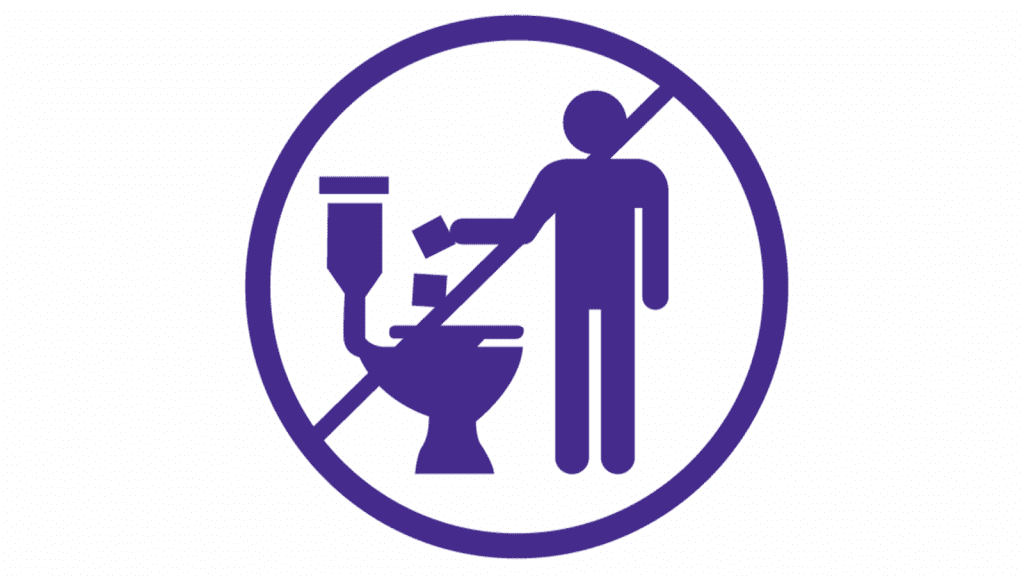 No waste in toilet Sign