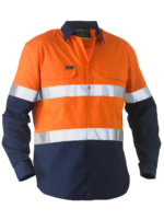 BISLEY RECYCLED: TAPED TWO TONE HI VIS DRILL SHIRT BS6996T Logo