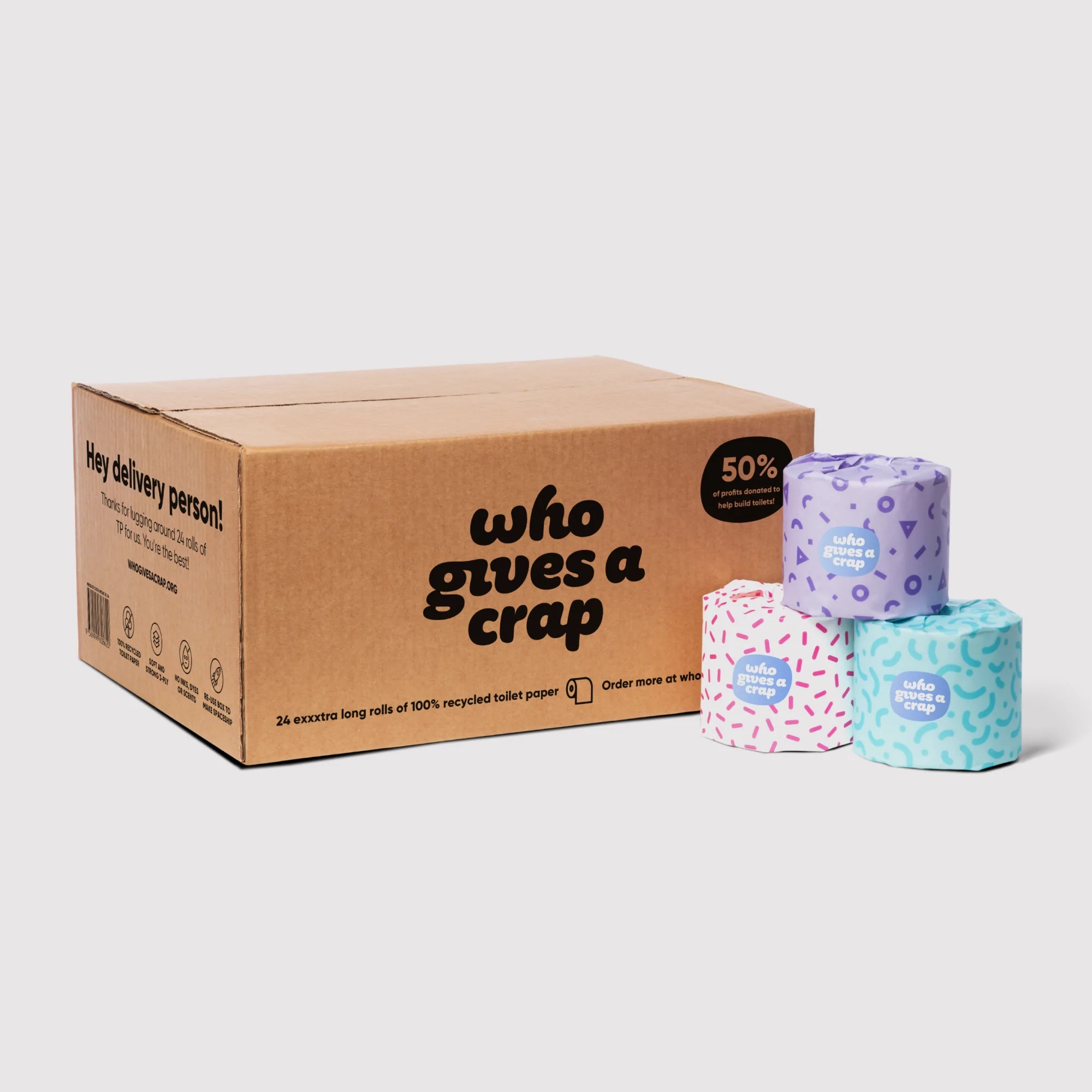 100% Recycled Toilet Paper – 24 Double Length Rolls Logo