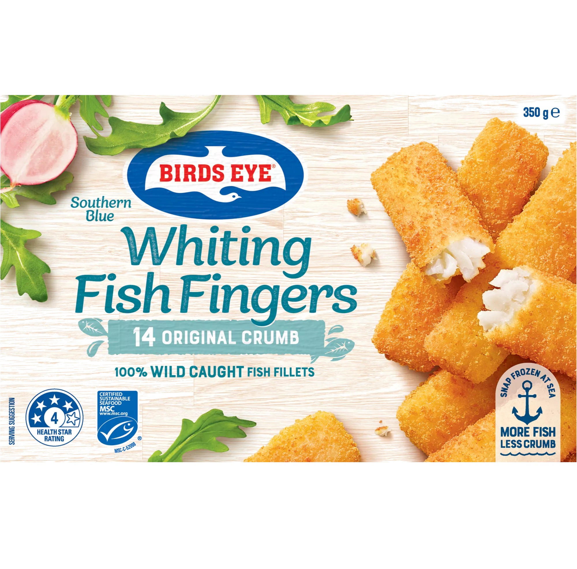 Birds Eye MSC Certified Whiting Fish Fingers Original Crumb Logo