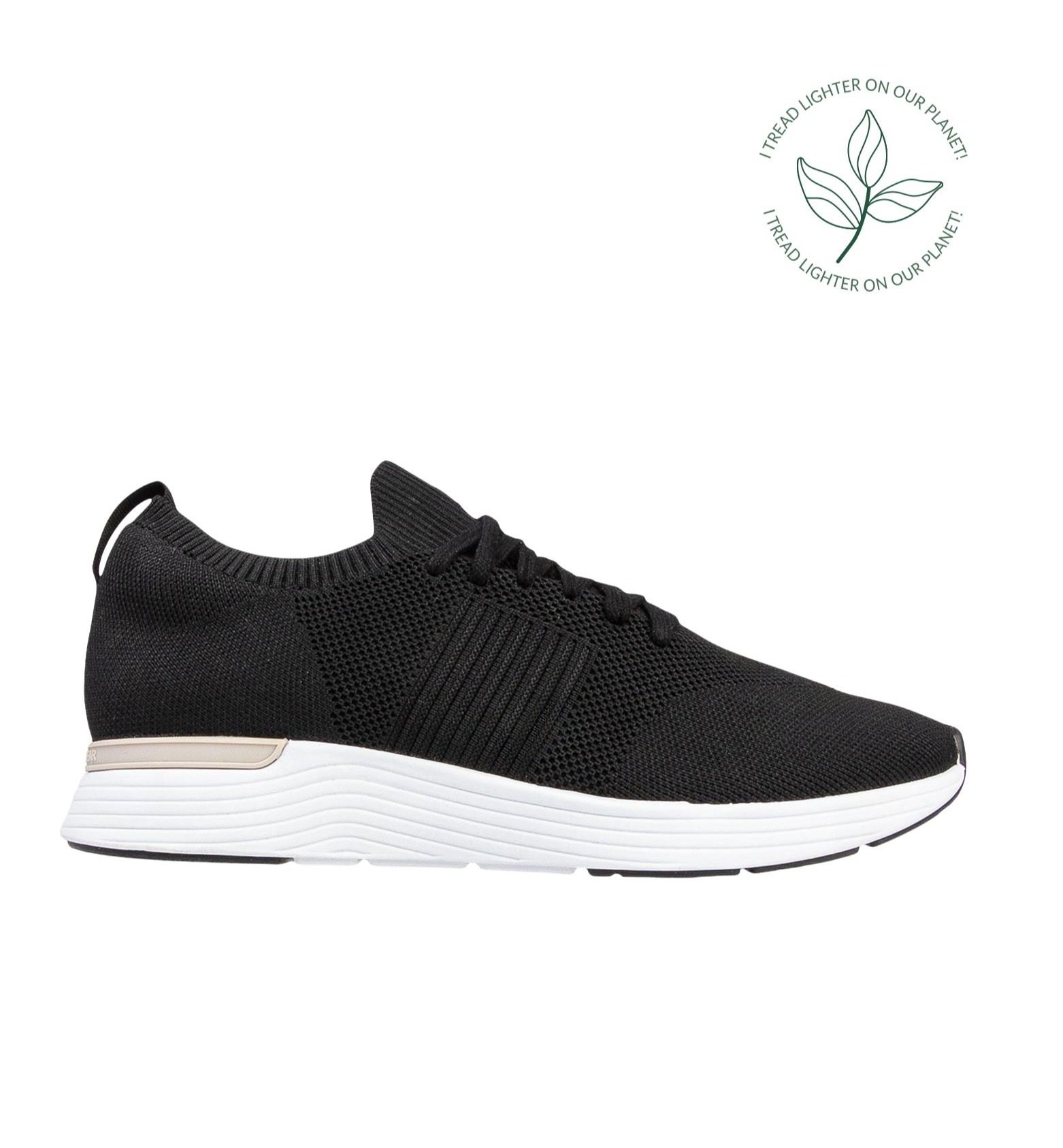 Jinzo Black Knit Women’s Sneaker Logo