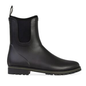 Wader Black Rubber Rain Boots Logo