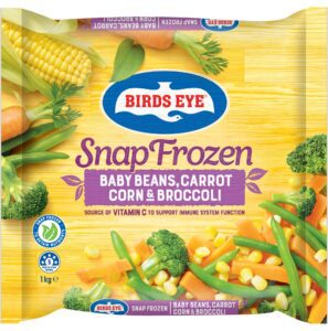 Birds Eye Snap Frozen Baby Beans Carrot Corn and Broccoli Logo