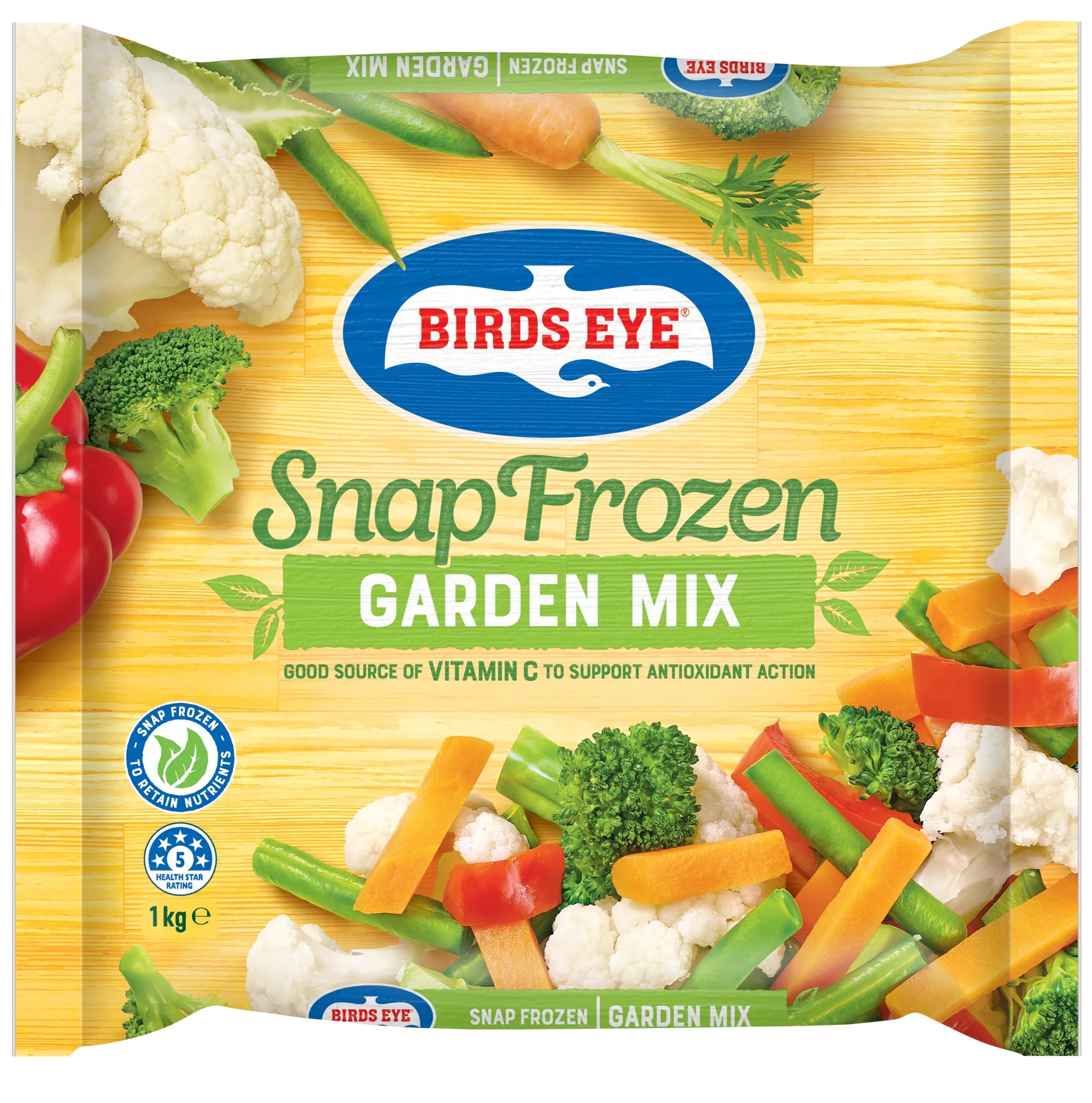Birds Eye Snap Frozen Vegetables Garden Mix Logo